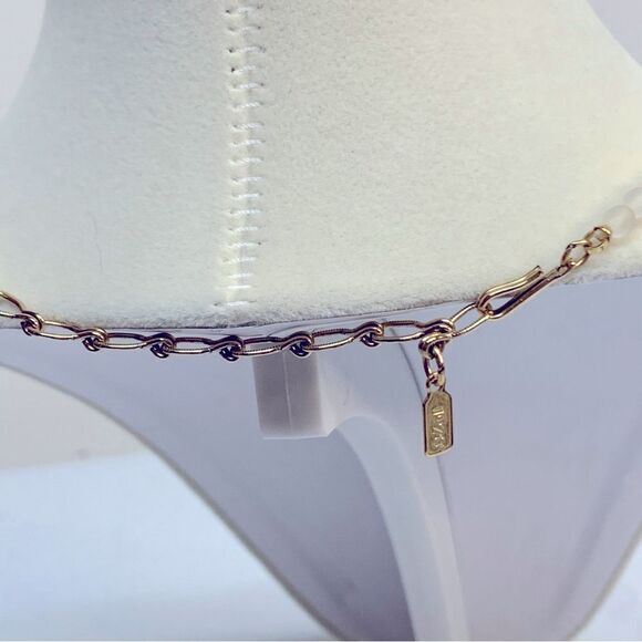 1928 Necklace Ceramic Flower & Rhinestones & Glass 18” Drop 21” Gorgeous - Picture 5 of 5